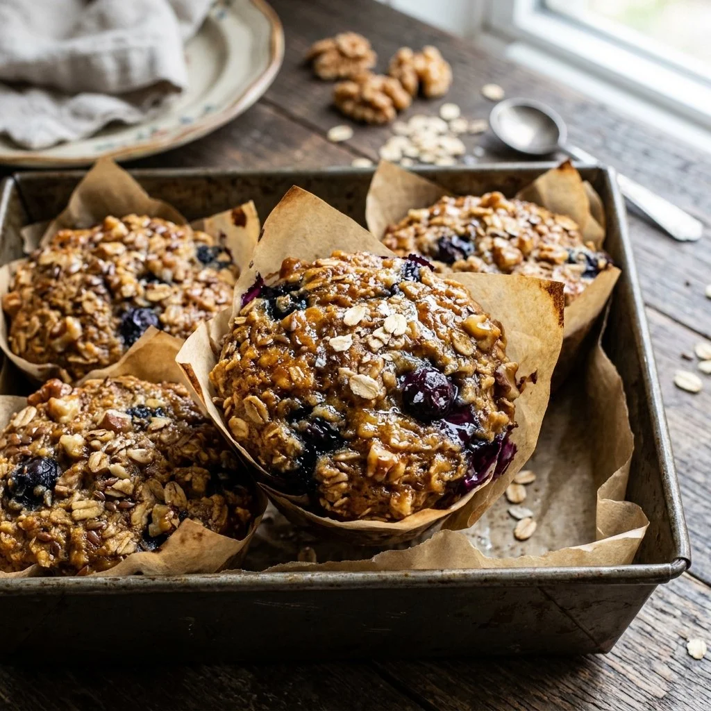 Healthy baked oatmeal muffins for a nutritious breakfast or snack