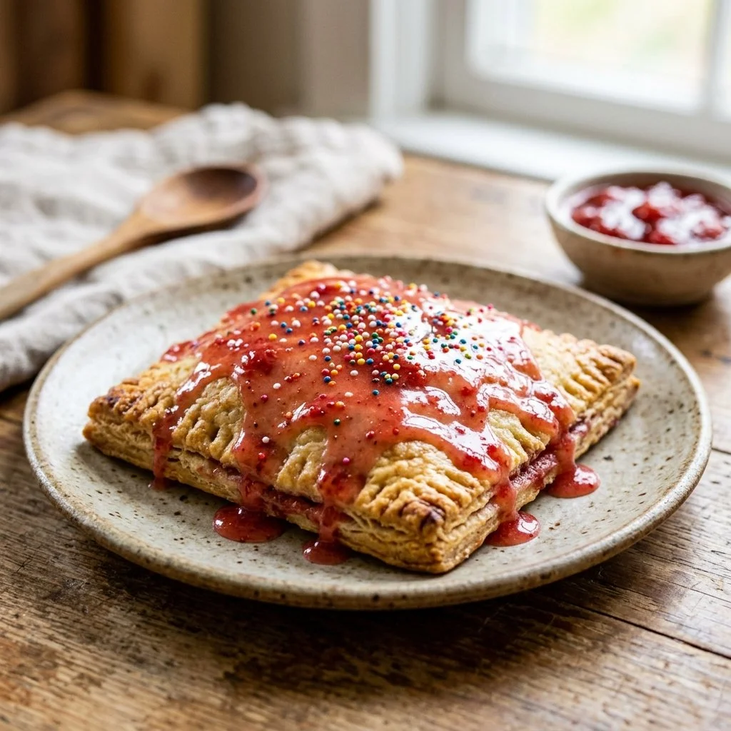 Delicious homemade Pop Tarts with colorful icing and fruit filling