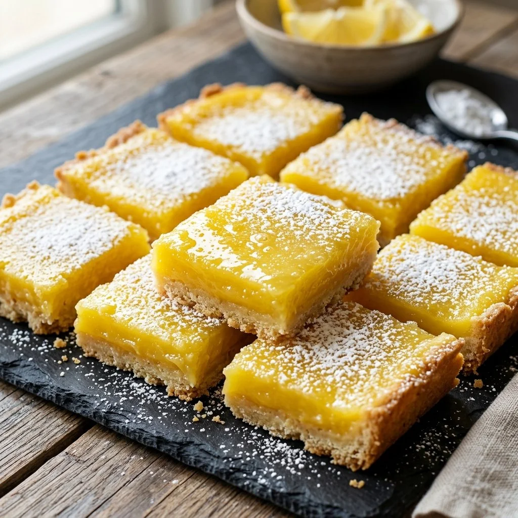 Delicious homemade lemon bars with a buttery crust and zesty lemon filling