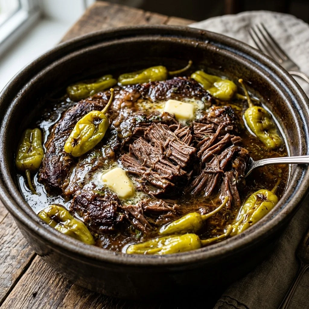 Mouthwatering Mississippi pot roast served with vegetables