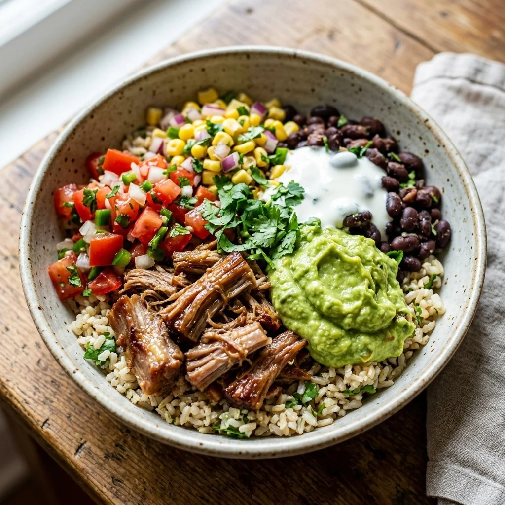 Delicious burrito bowl filled with fresh ingredients and vibrant flavors